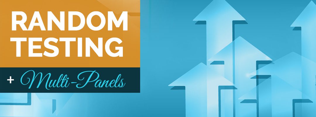 A blue background with an arrow pointing up.