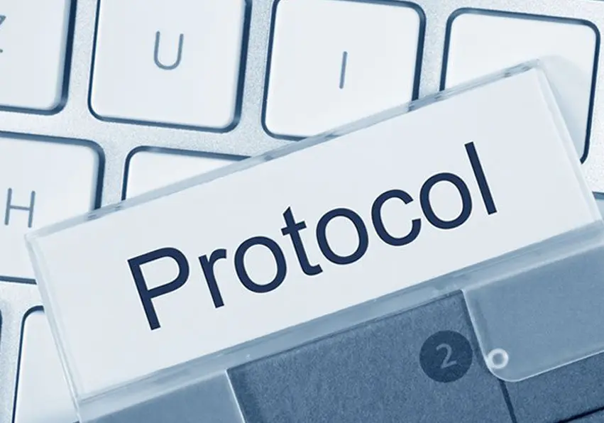 A keyboard with the word protocol on it.