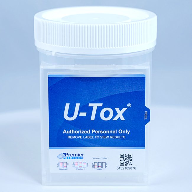 A container of urine for use in the bathroom.