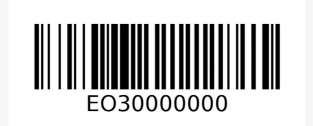 A bar code is shown with numbers on it.