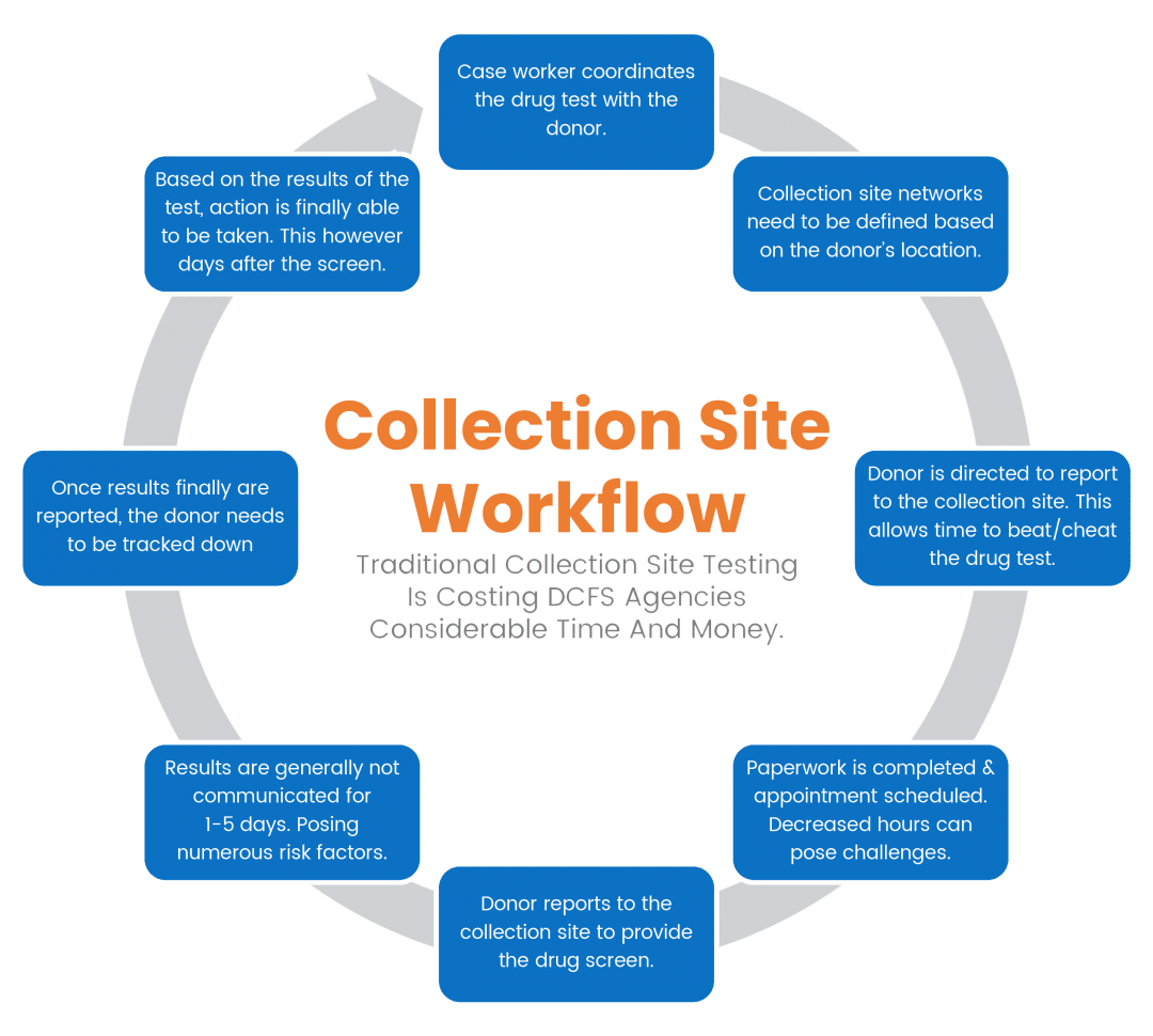 A circular diagram of the collection site workflow.
