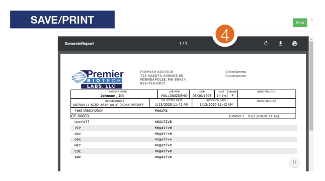 A printer is showing the number four on its print page.